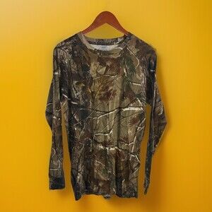 Realtree Men’s Long Sleeve Camo T-Shirt Cotton Sz L